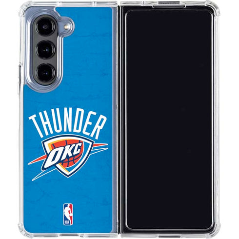 NBA OKC Thunder Distressed Galaxy Z Fold5 5G Clear Case